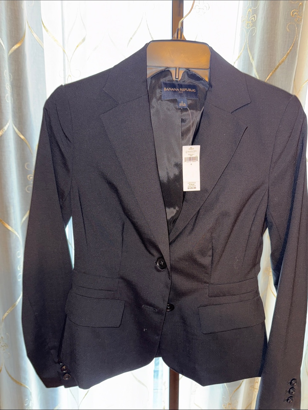 Banana Republic Women's Black Single-Button Tailored Blazer